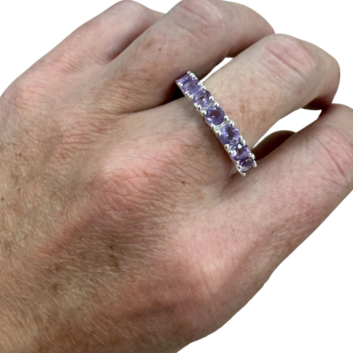 ANILLO AMATISTA PLATA
