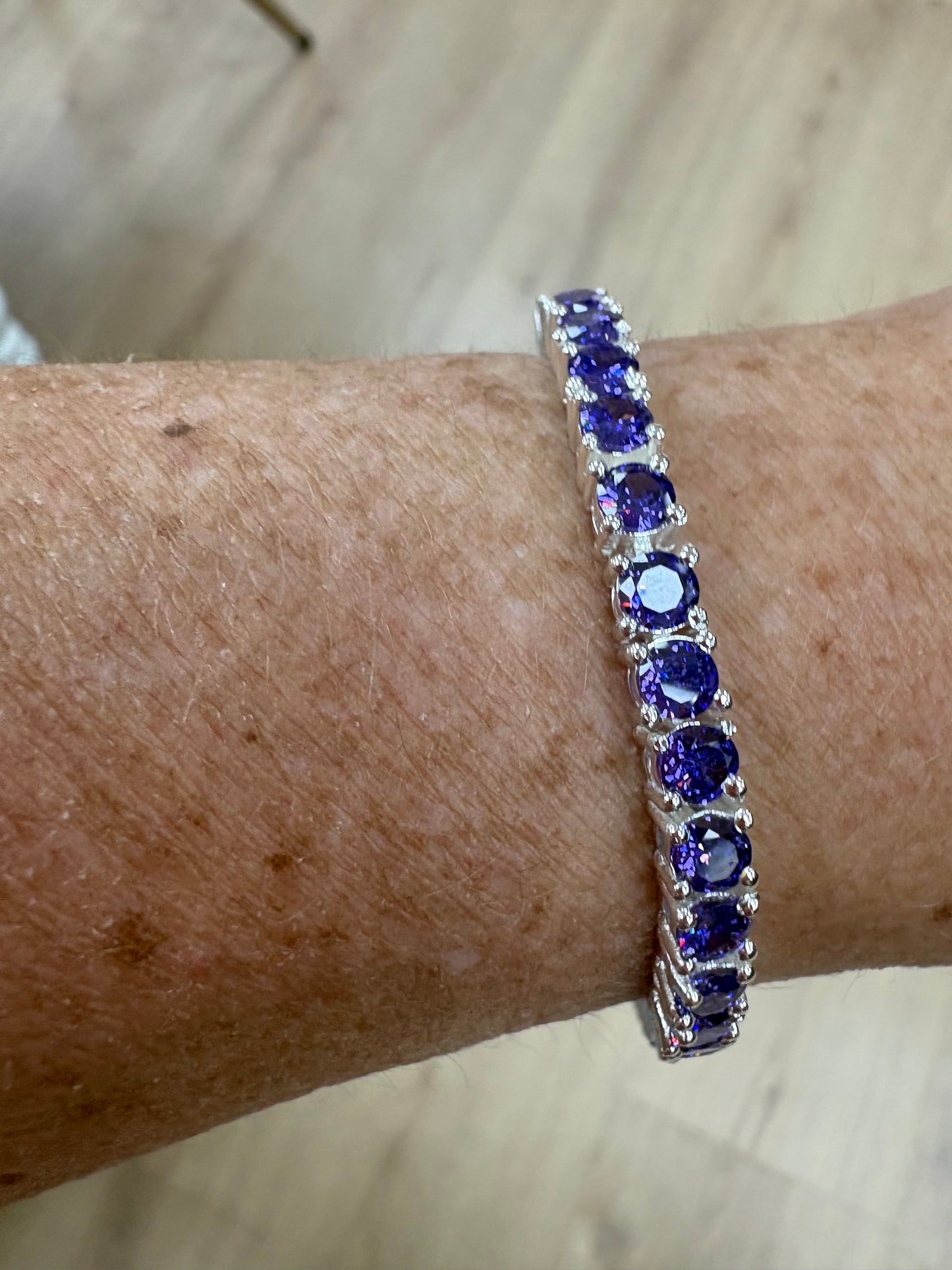 PULSERA PLATA AMATISTA OSCURA