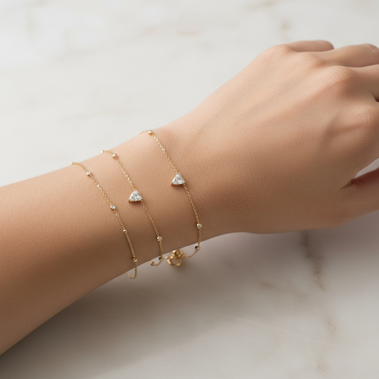 PULSERA TRIANGULO DIAMANTES