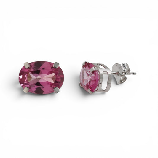 ARETES OVAL TOPACIO ROSA