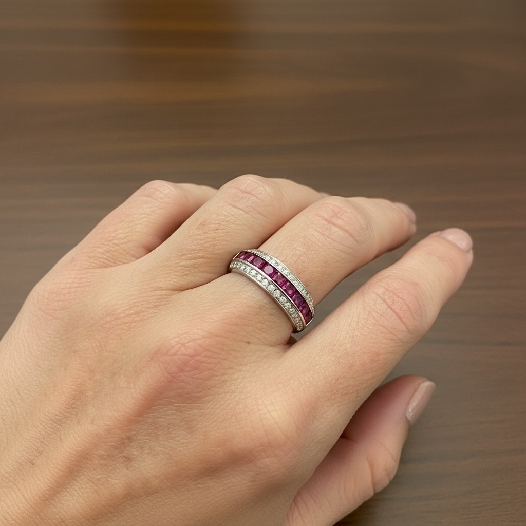 ANILLO RUBIES Y DIAMANTES