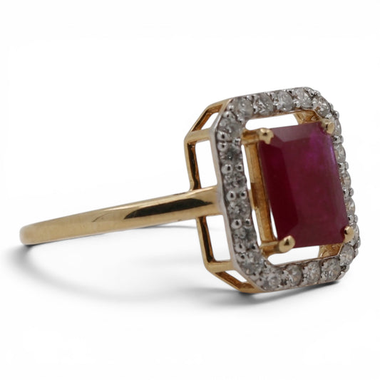 ANILLO RECTANGULAR RUBI
