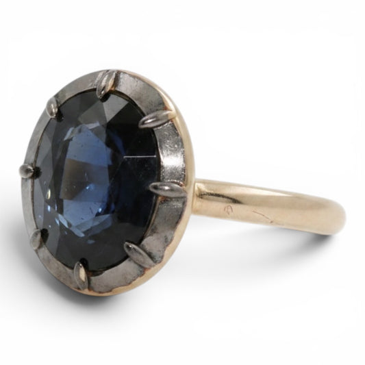 ANILLO ZAFIRO OVAL NEGRO