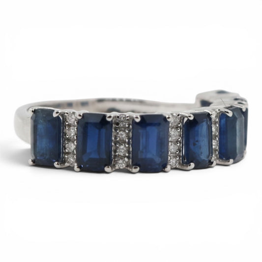 ANILLO ZAFIROS Y DIAMANTES