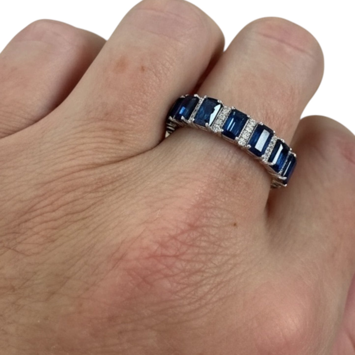 ANILLO ZAFIROS Y DIAMANTES