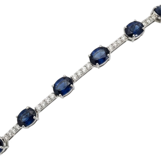 PULSERA ZAFIRO OVAL DIAMANTES