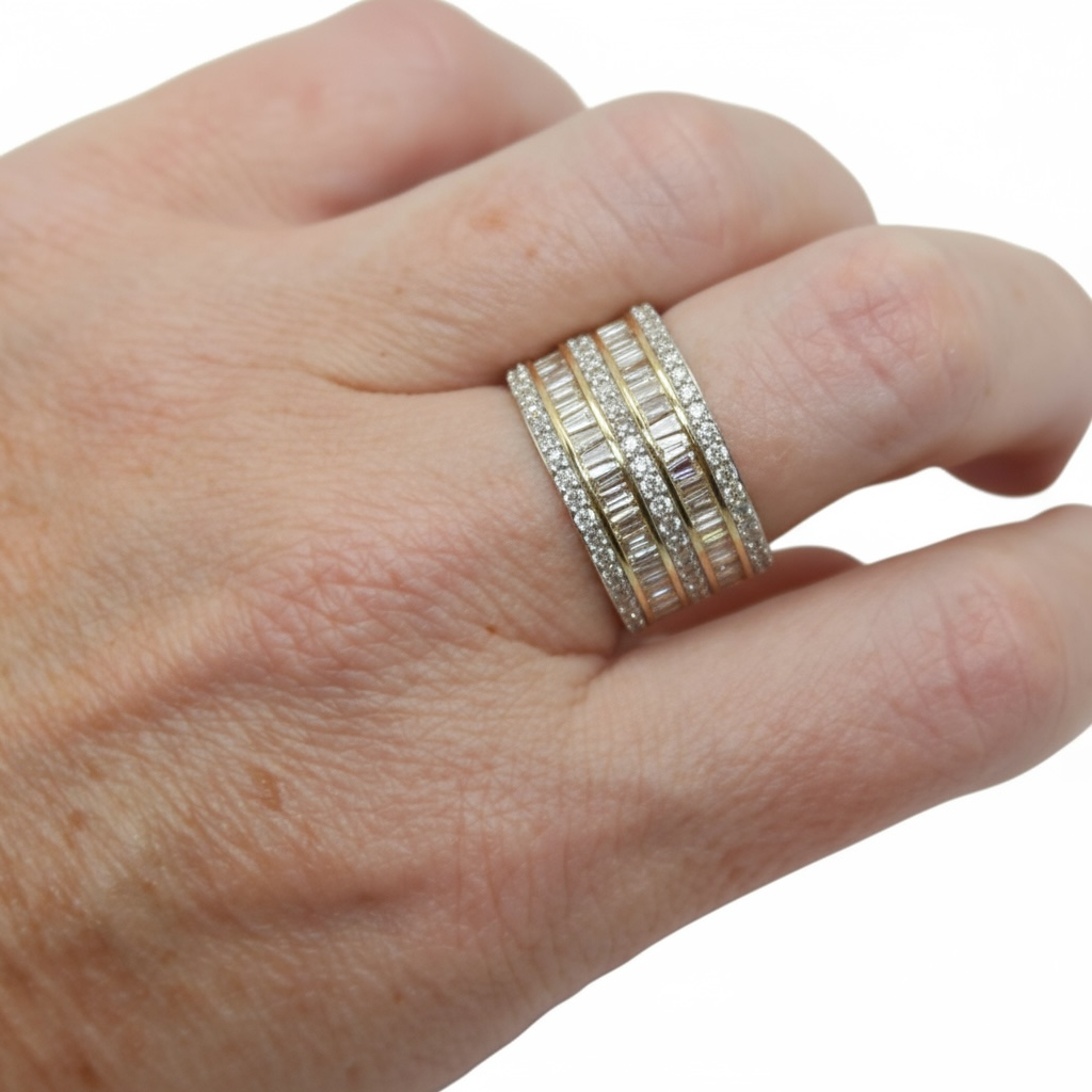 ANILLO TRIPLE FILA DIAMANTES