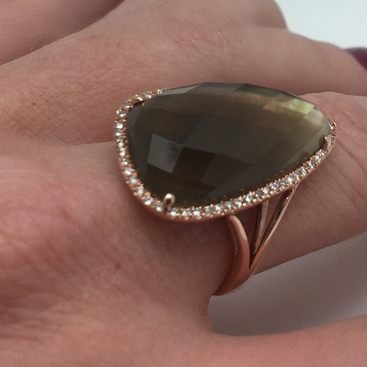 ANILLO GOTA LABRADORITA