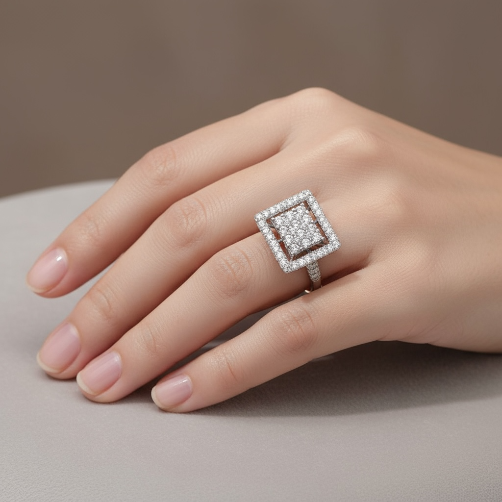 ANILLO CUADRADO DIAMANTES