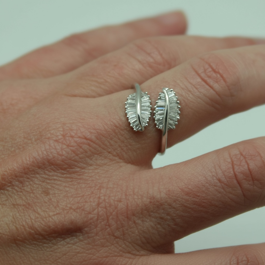 ANILLO HOJAS BAGUETTES