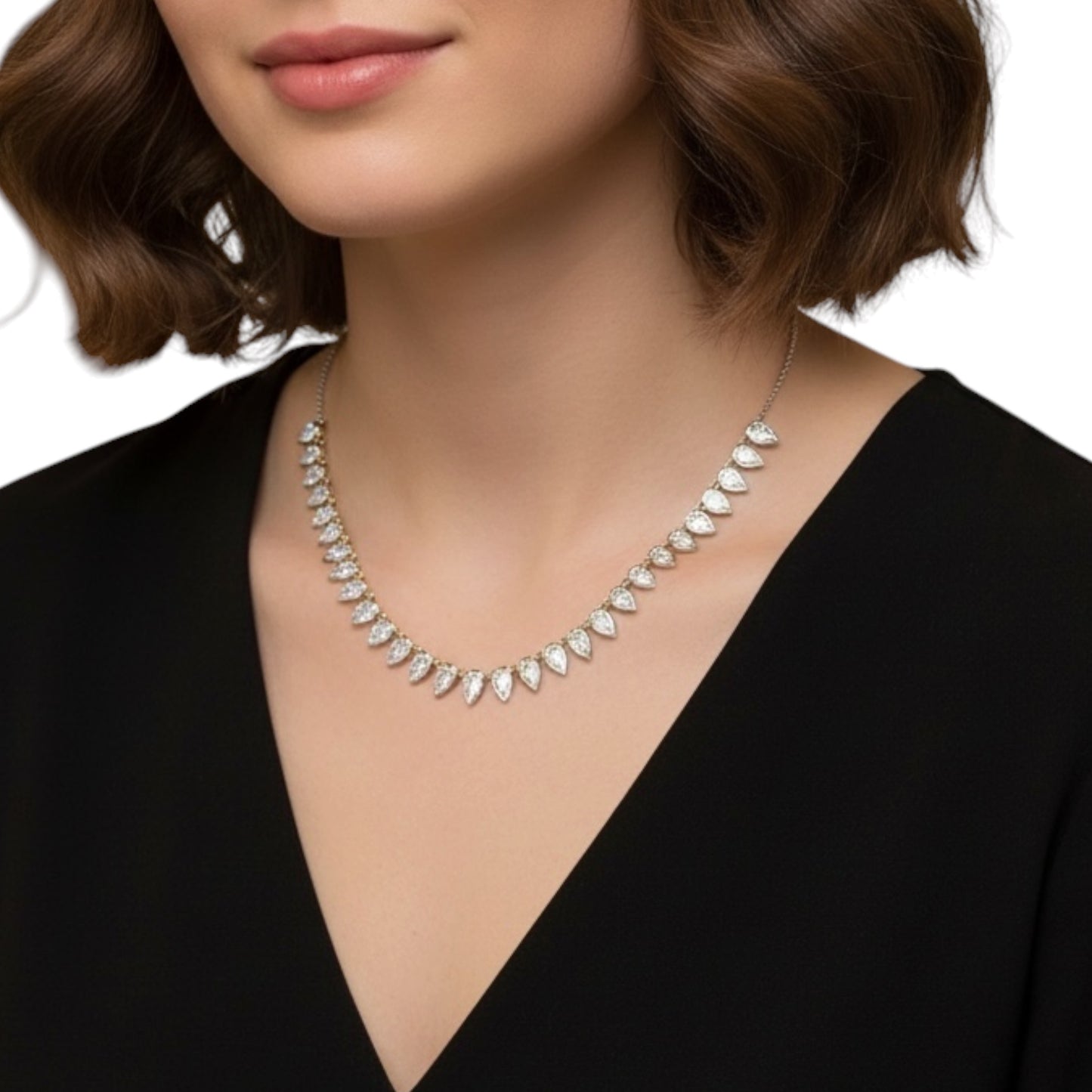 COLLAR COLGANTE PERA LAB GROWN