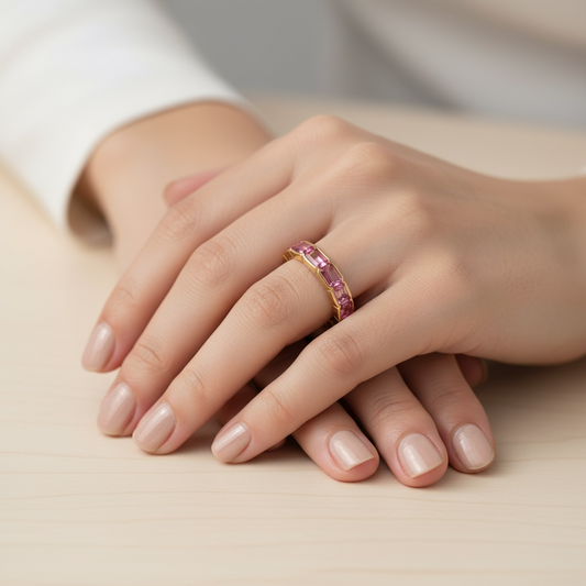 ANILLO ZAFIRO ROSA ETERNITY