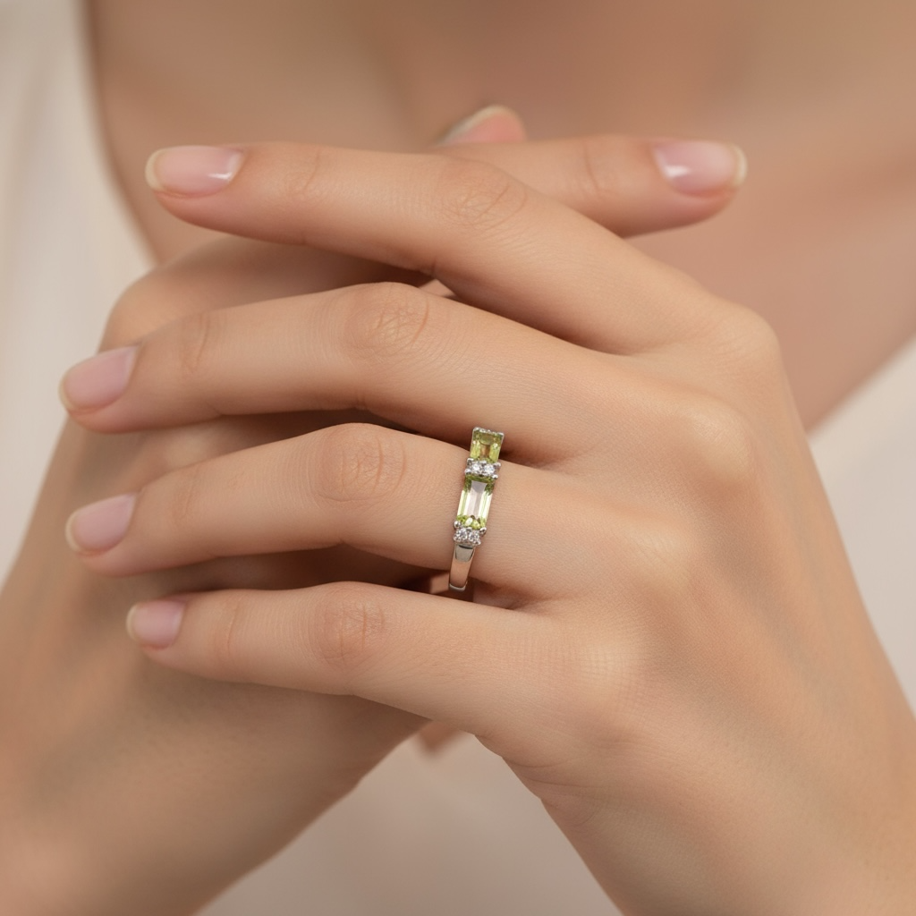 ANILLO PERIDOTO BAGUETTES