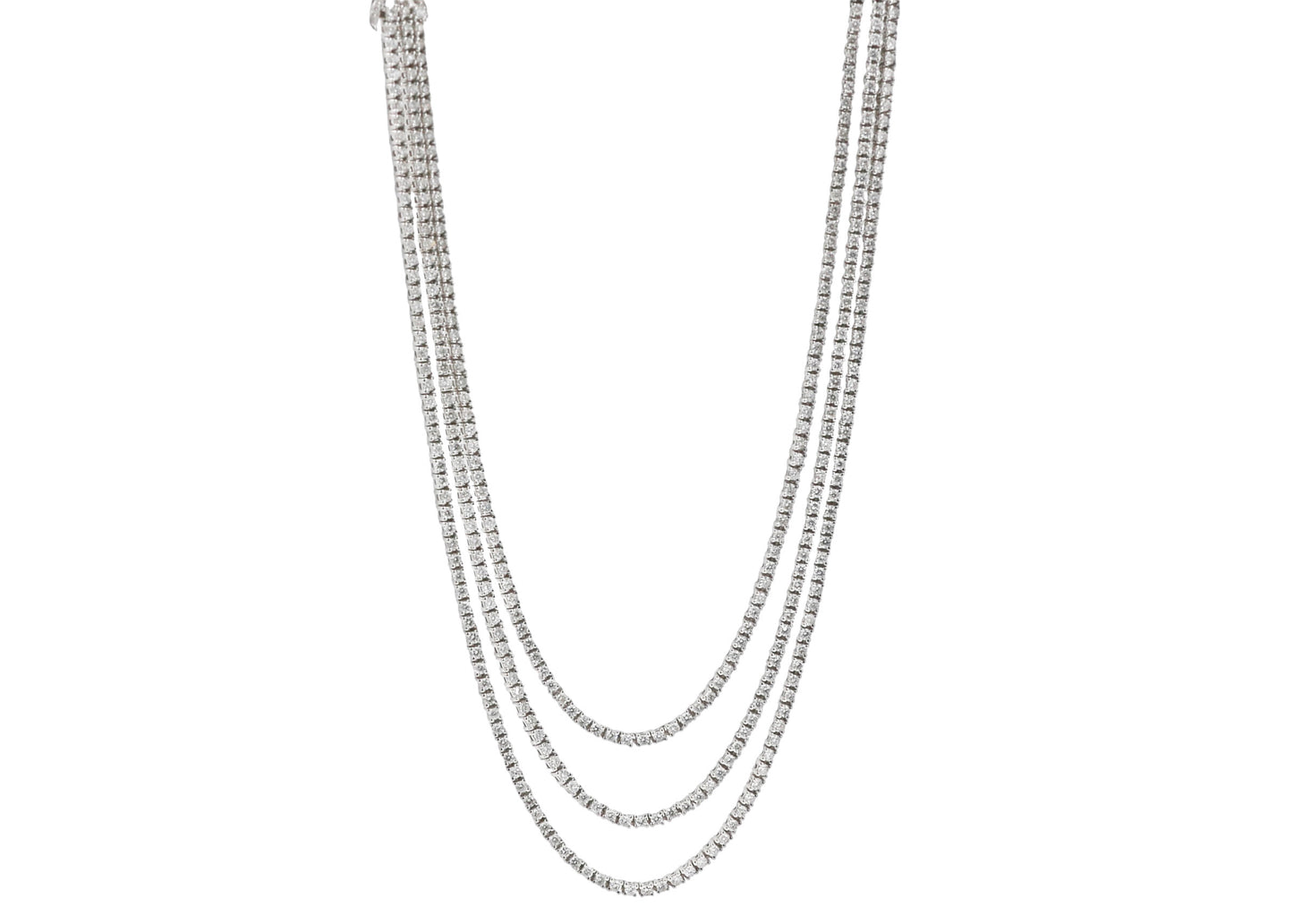 COLLAR DIAMANTES TRES HILOS