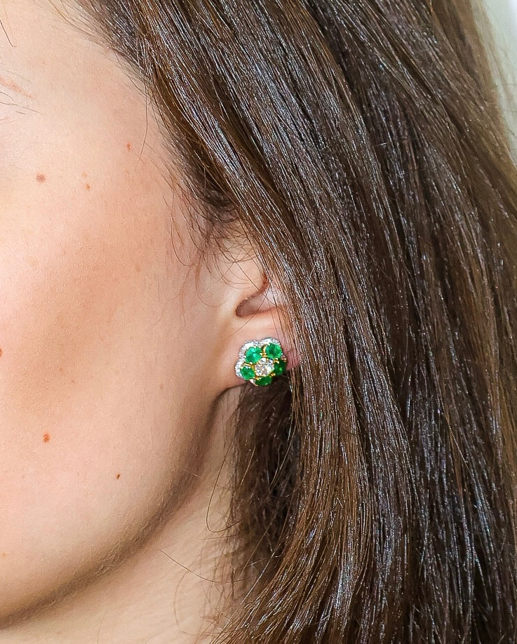 ARETES FLOR ESMERALDA