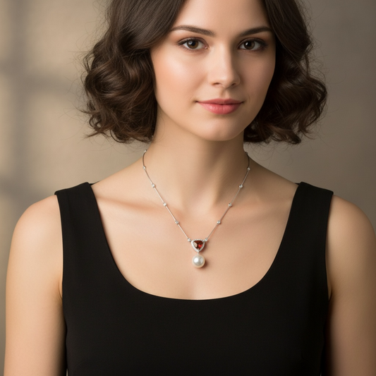 COLLAR PERLA ZAFIRO ROSA