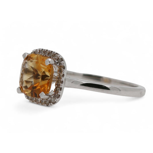 ANILLO CUADRADO CITRINO