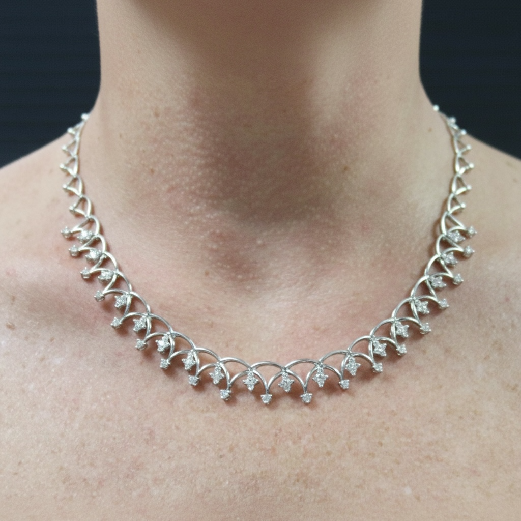 COLLAR FLORES Diamantes