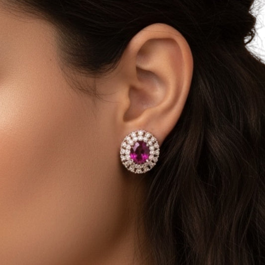 ARETES OVAL TURMALINA