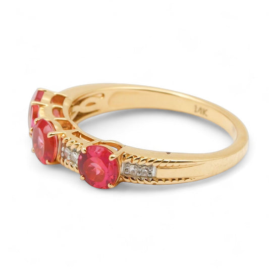 ANILLO TURMALINA ROSA Y DIAMANTES