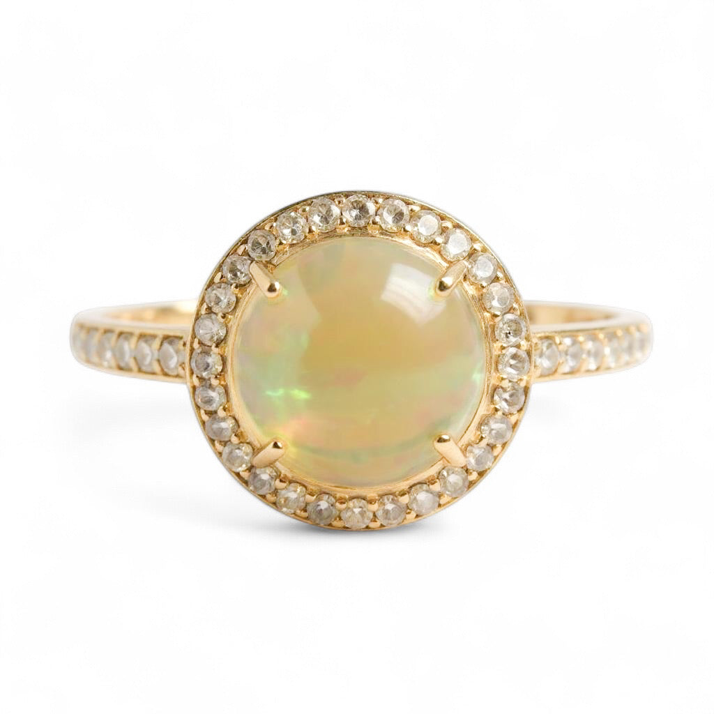 ANILLO OPALO Y DIAMANTES