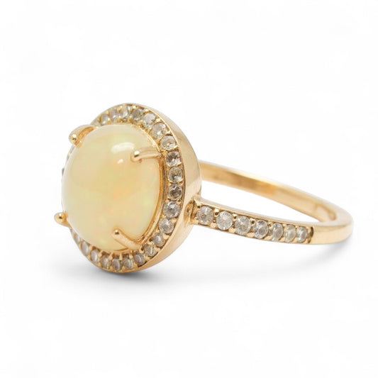 ANILLO OPALO Y DIAMANTES