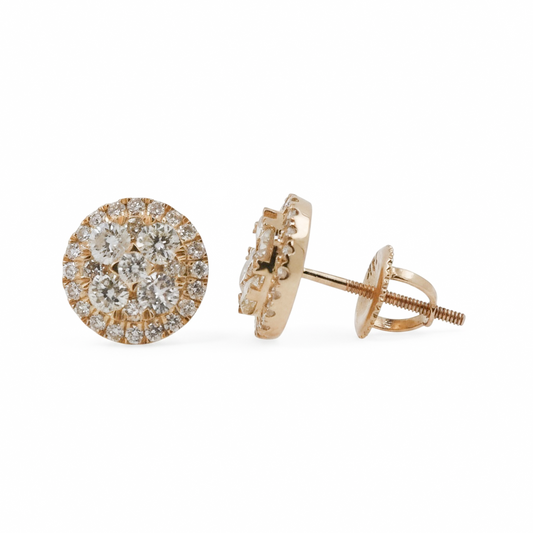 ARETES REDONODOS DIAMANTES