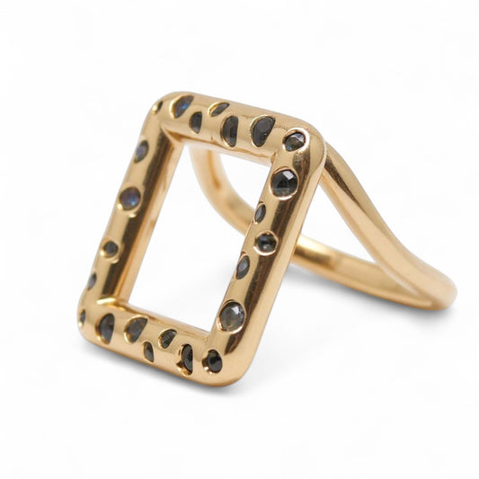 ANILLO MODERNO ZAFIRO CUADRADO