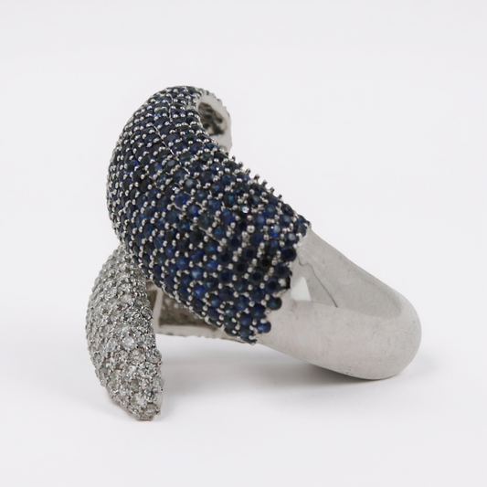 ANILLO DOBLE ZAFIRO PAVE