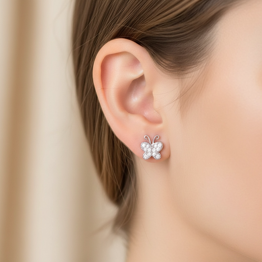 ARETES MARIPOSA DIAMANTES
