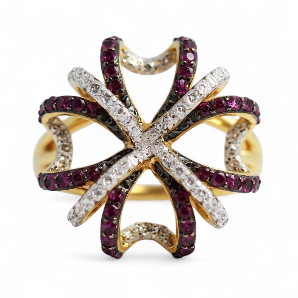 ANILLO FLOR RUBIES