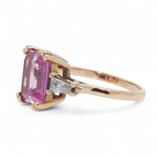 ANILLO ESPINELA Y TOPACIO BLANCO