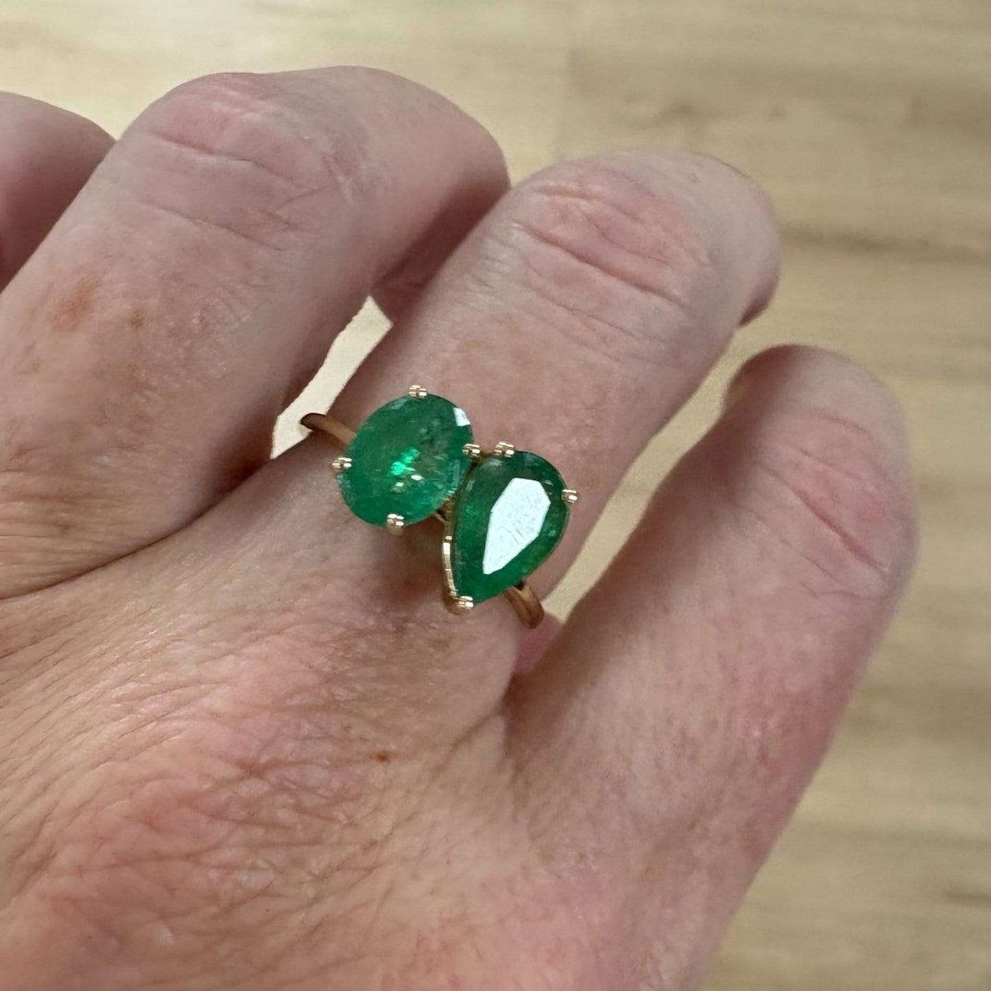 ANILLO ESMERALDA TU Y YO