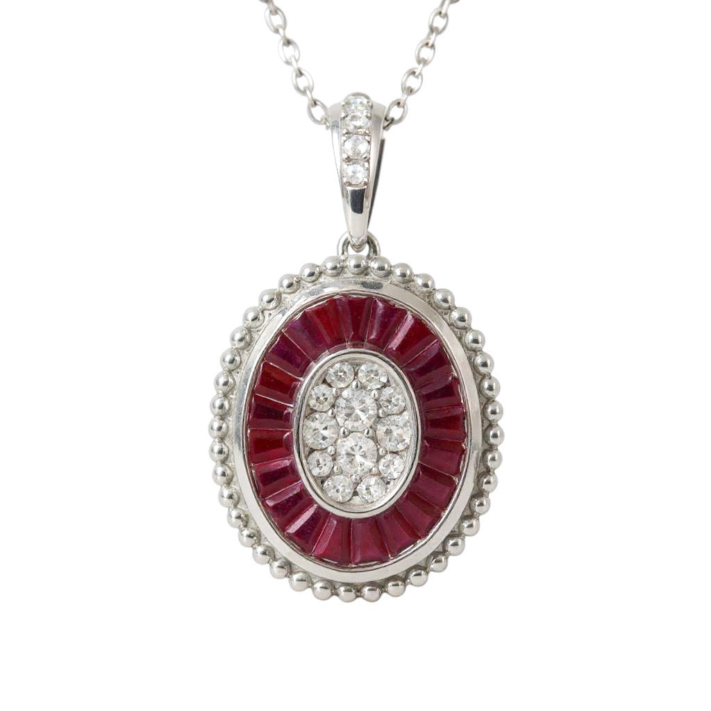 COLLAR OVAL RUBI Y DIAMANTES