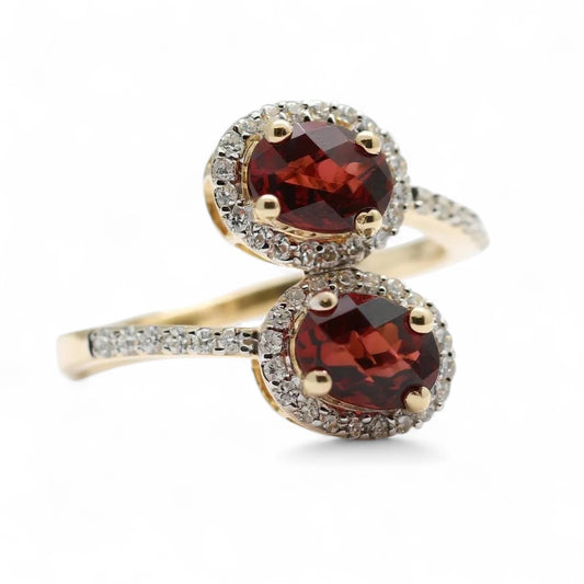 ANILLO DOBLE GRANATE
