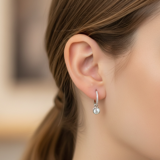 ARRACADAS DIAMANTE COLGANTE