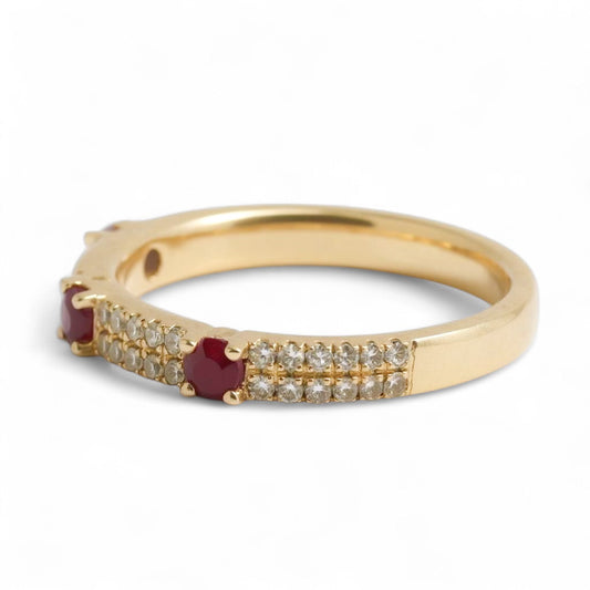 ANILLO DIAMANTES Y RUBI