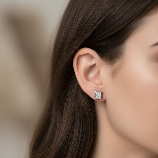 ARETES CUADRADOS DIAMANTES