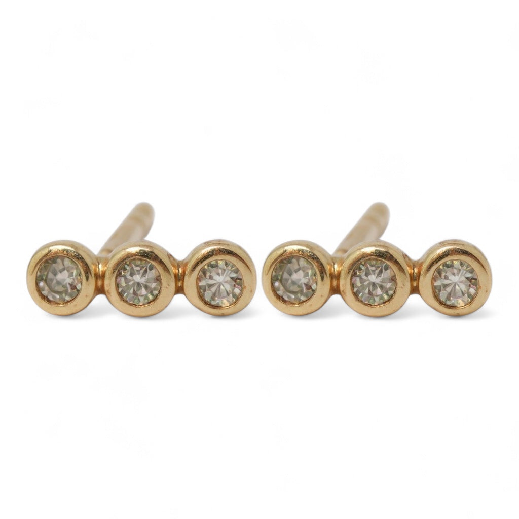 ARETES TRES DIAMANTES BISEL