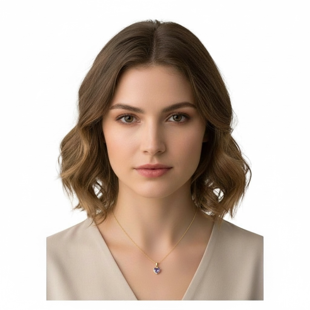 DIJE CORAZÓN AMATISTA