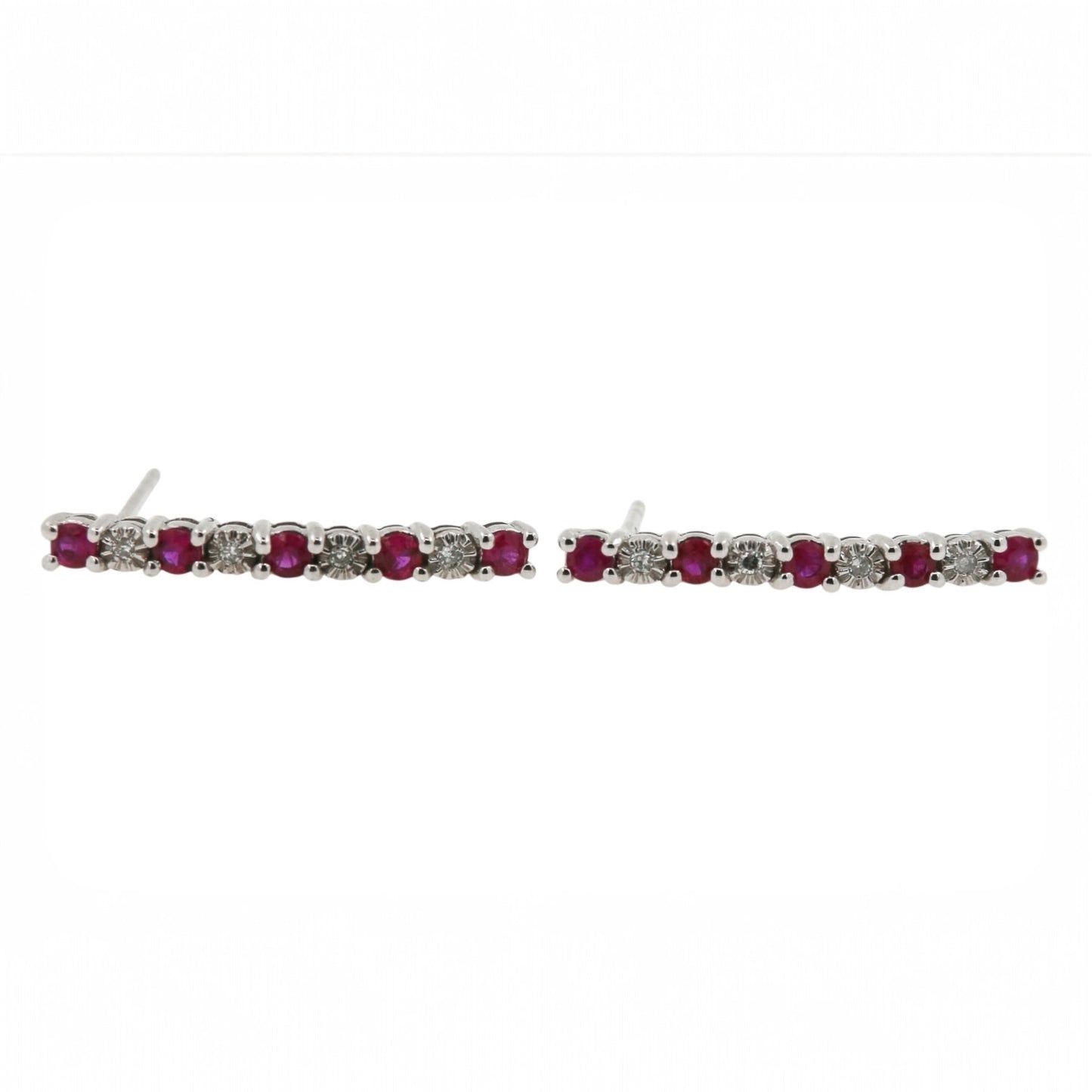 ARETES LARGOS RUBI Y DIAMANTES