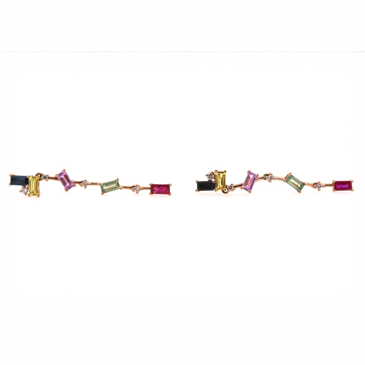 ARETES LARGOS BAGUETTES RAINBOW
