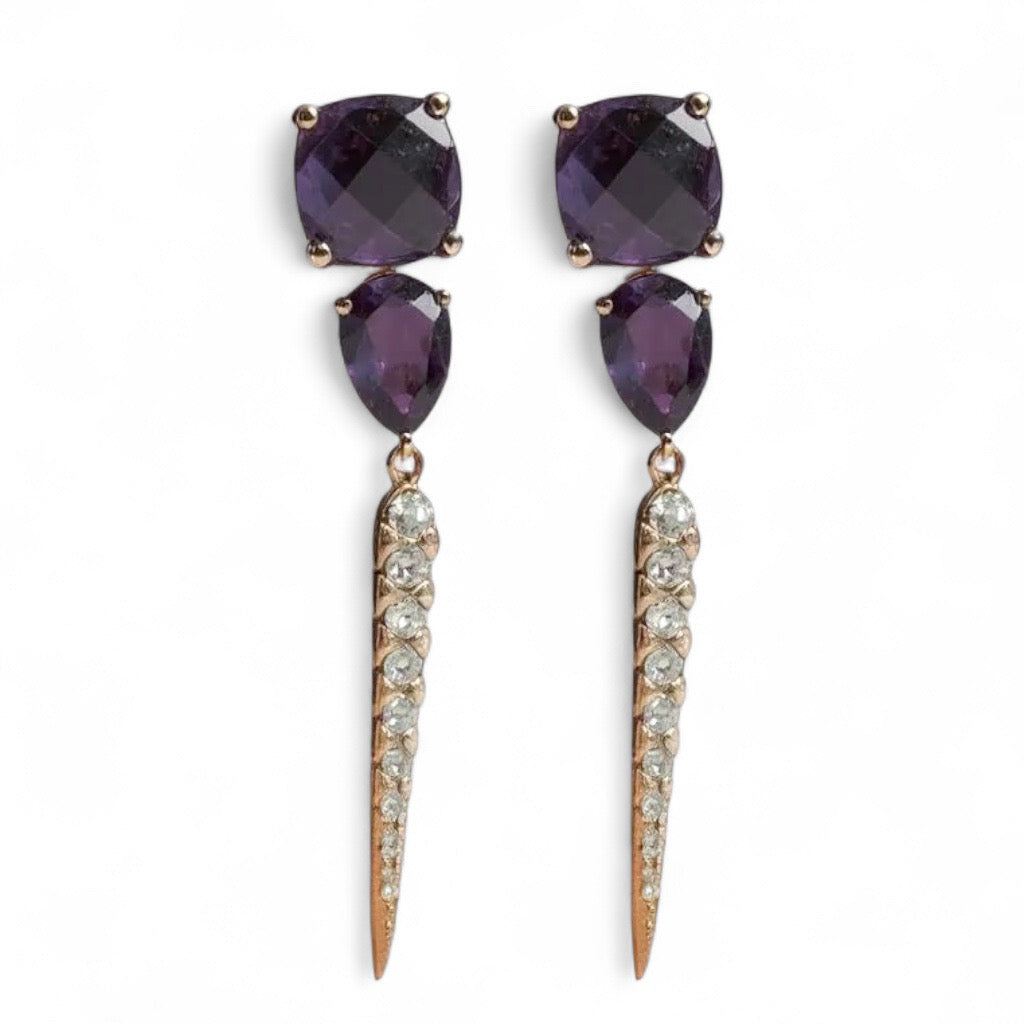 ARETES LARGOS AMATISTA