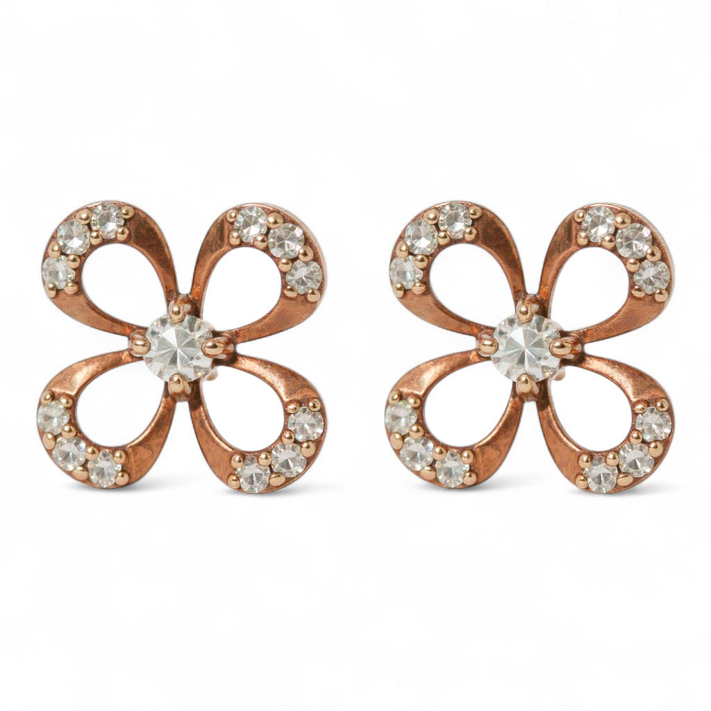 ARETES FLOR ORO ROSA