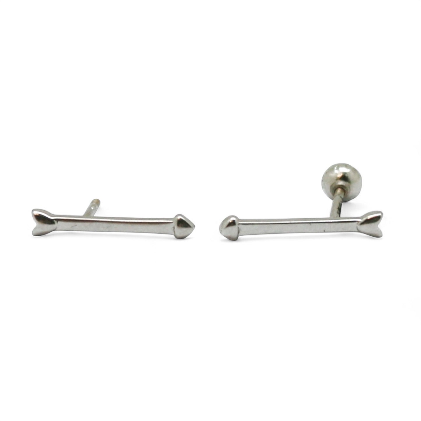 ARETES FLECHA ORO BLANCO