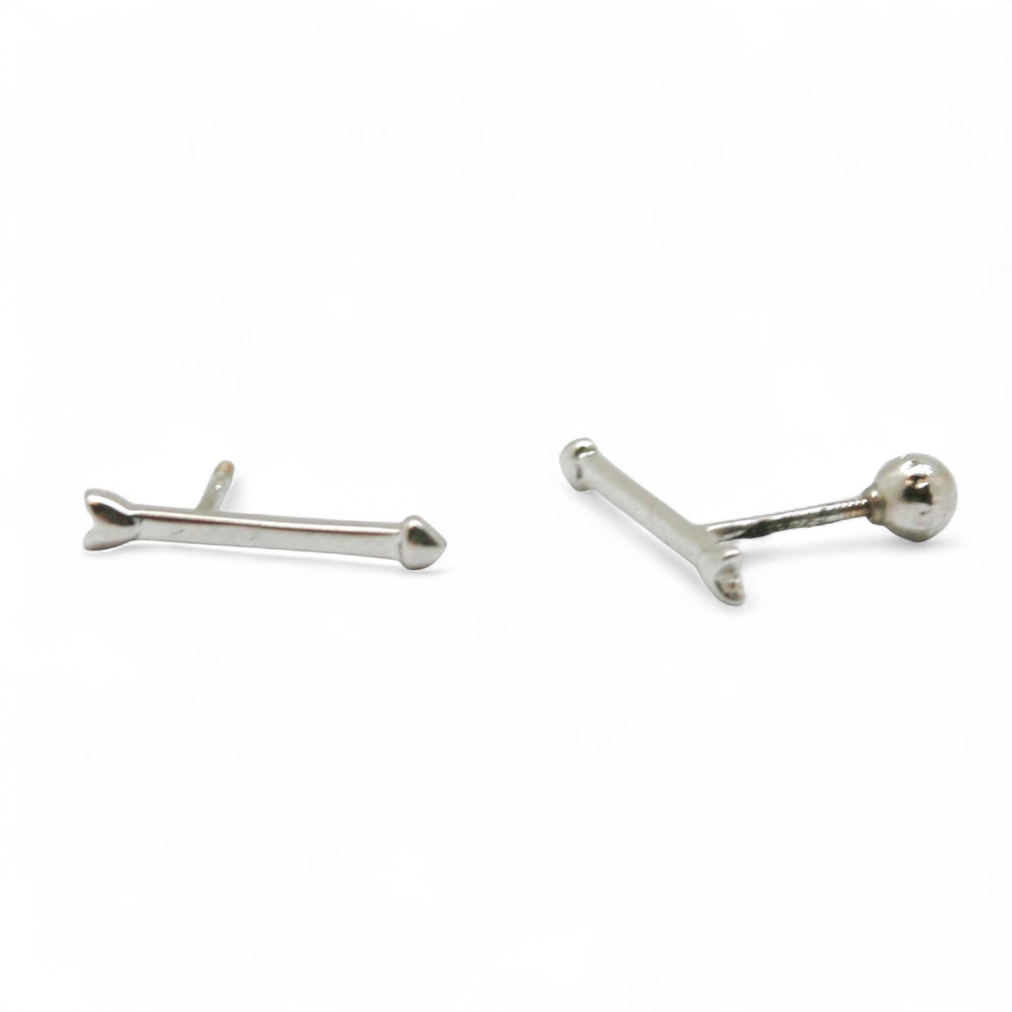 ARETES FLECHA ORO BLANCO