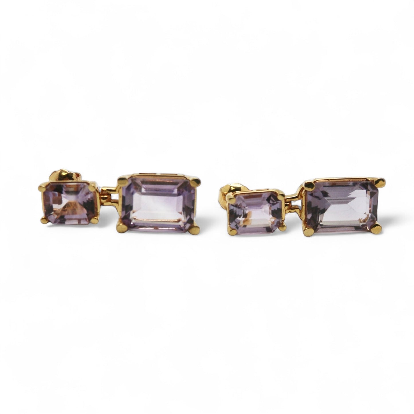 ARETES RECTANGULARES AMATISTA O PIEDRA A ELEGIR