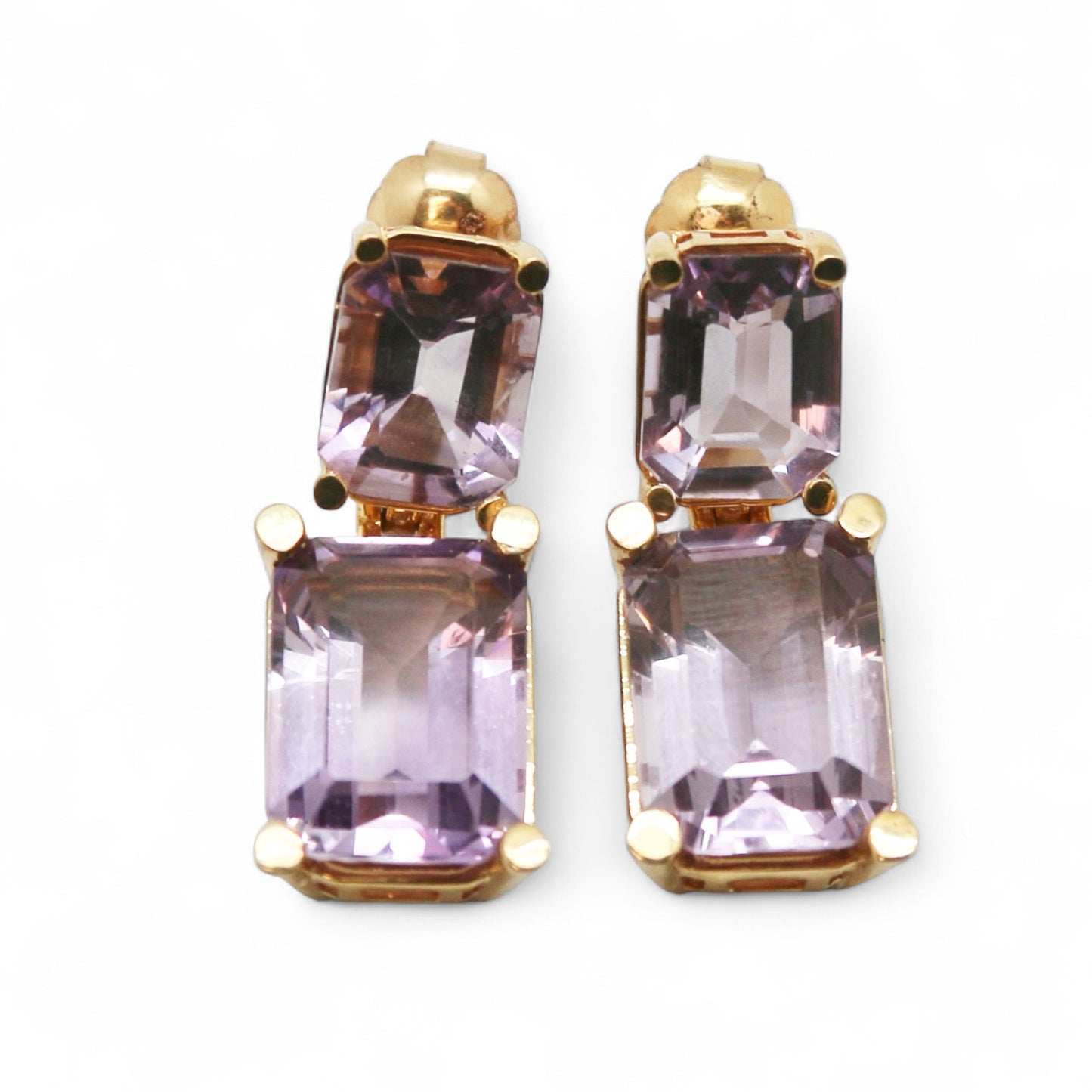 ARETES RECTANGULARES AMATISTA O PIEDRA A ELEGIR