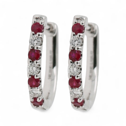 ARRACADAS RUBI Y DIAMANTE