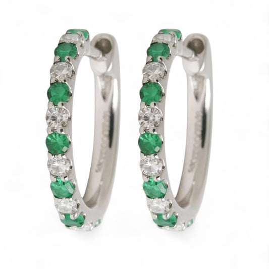 ARRACADAS ESMERALDA Y DIAMANTE